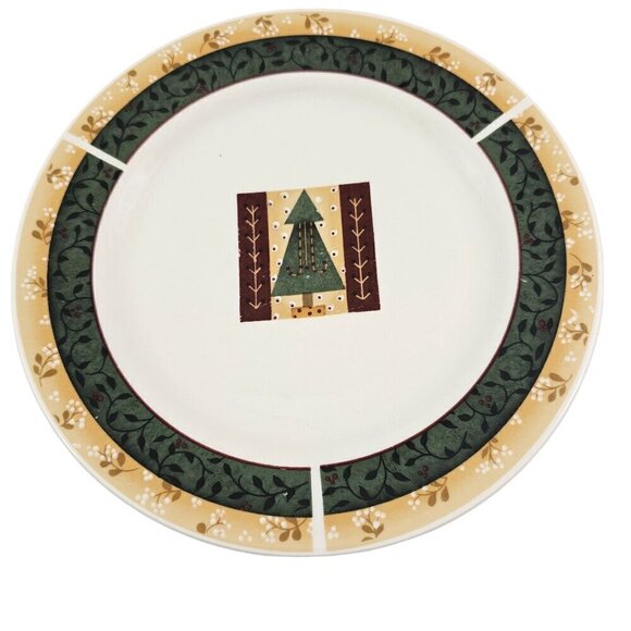Sakura Majesticware Christmas Patch Stoneware Salad Luncheon Plates – Set of 4 - Picture 5 of 15